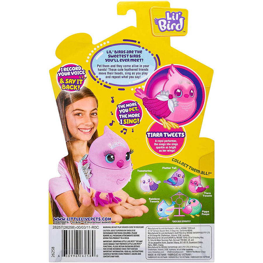 Jucarie interactiva Little Live Pets Lil' Bird - Micuta pasare Tiara Tweets