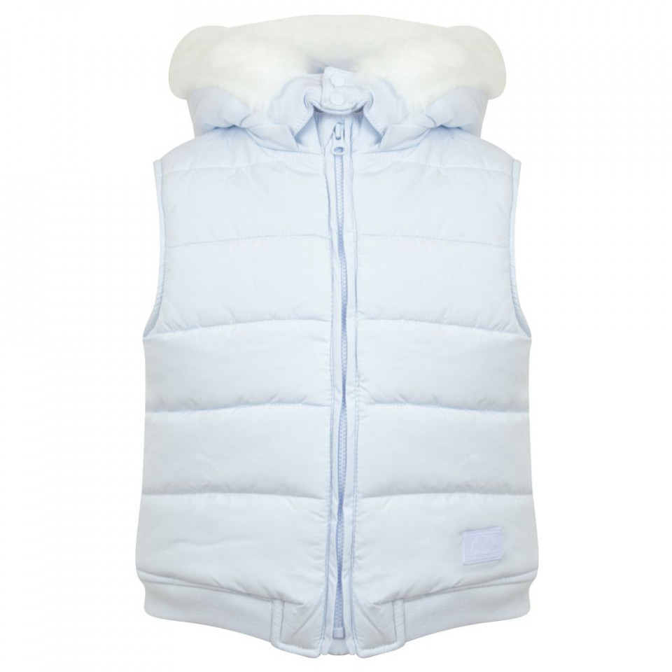 Vesta iarna bleu cu gluga si blana Tutto Piccolo