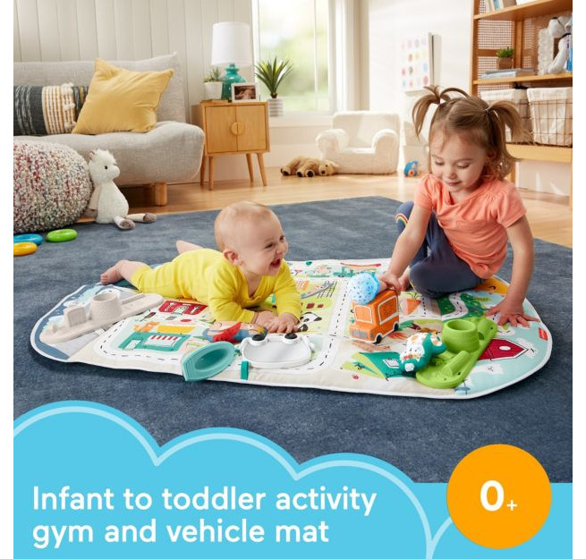 Centru de activitati si covoras de joaca 2-in-1 Fisher-Price