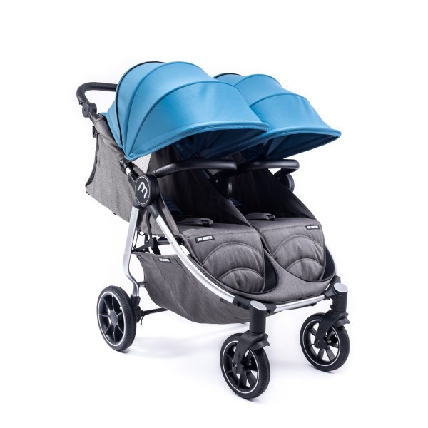 Carucior pentru gemeni Easy Twin 4 Silver Baby Monster