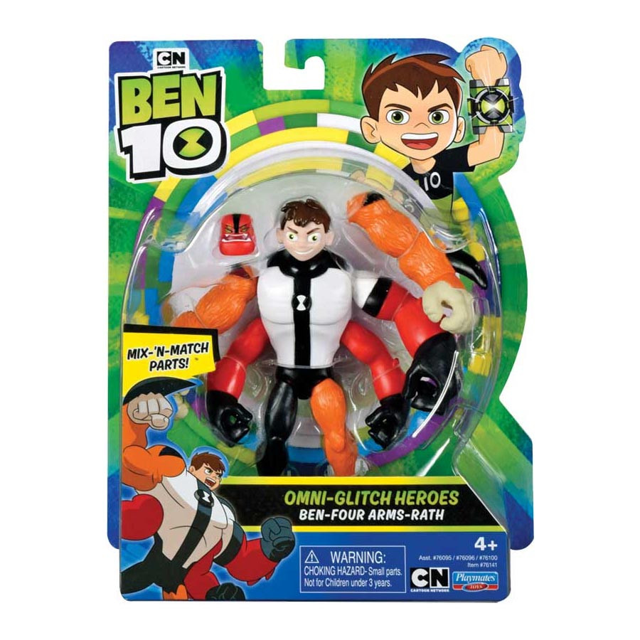 Figurina articulata Ben 10 Omni-Glitch Ben-Four Arms-Rath