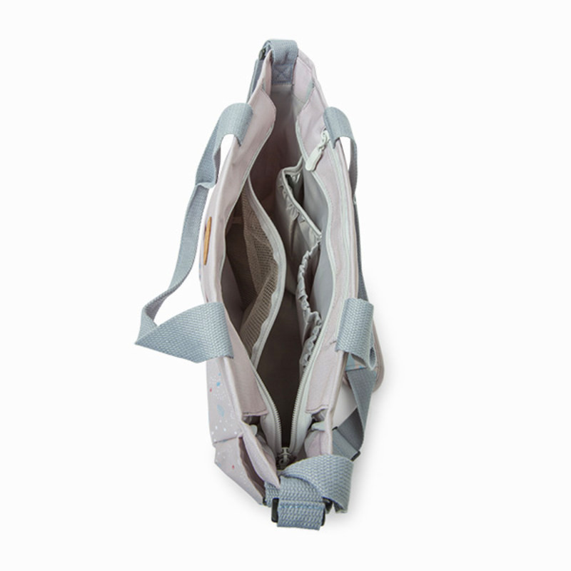 Geanta pentru mamici cu covoras pentru schimbat scutece gri Little Forest Tuc Tuc