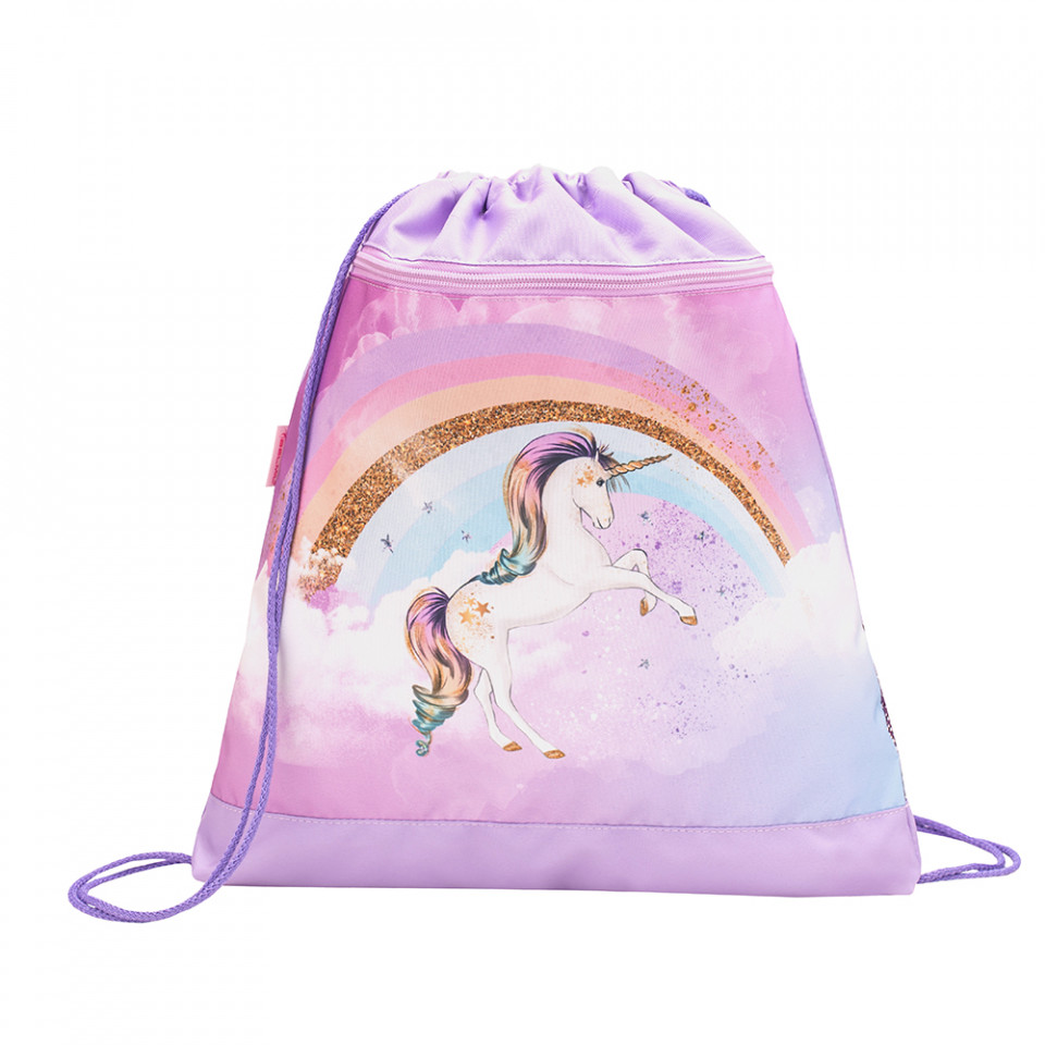 Ghiozdan scoala echipat Belmil Mini Fit - Unicorn Curcubeu