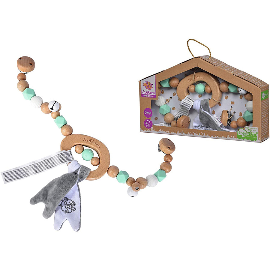 Jucarie pentru dentitie accesoriu carucior Simba Toys Eichhorn Baby Pure