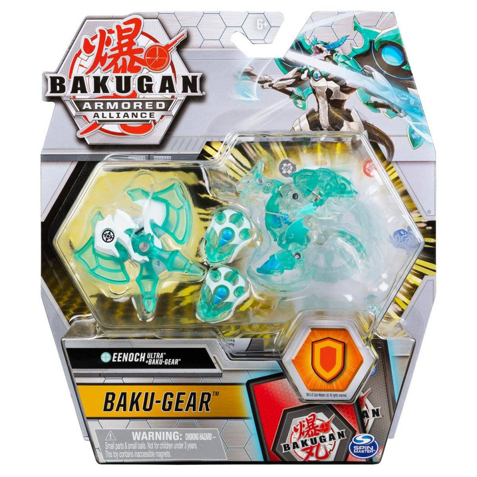 Set Bakugan Armored Alliance Baku-Gear figurina Eenoch Ultra alb