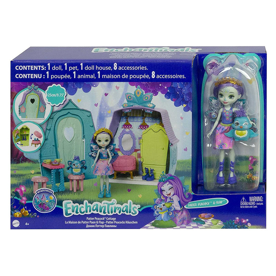 Set de joaca Enchantimals Patter Peacock si casuta