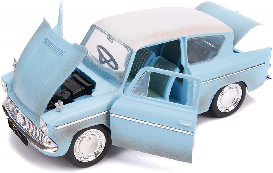 Set de joaca Harry Potter - figurina si masinuta metalica Ford Anglia 1959 1:24