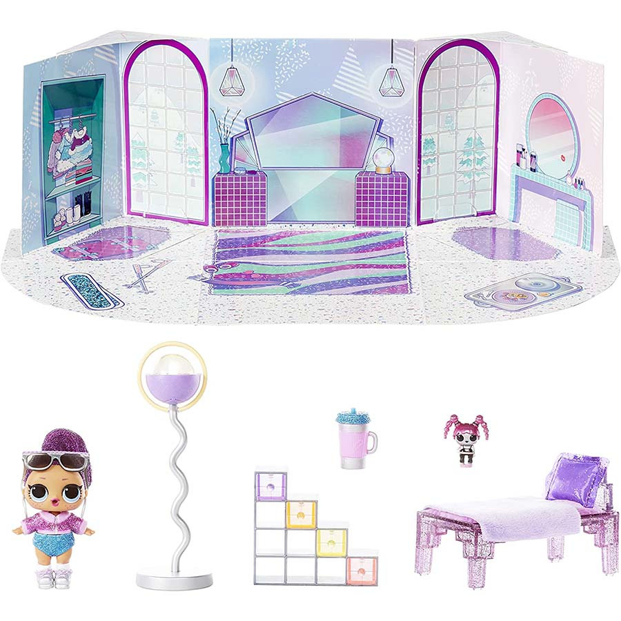 Set de joaca LOL Surprise Furniture Winter Chill cu papusa Bling Queen