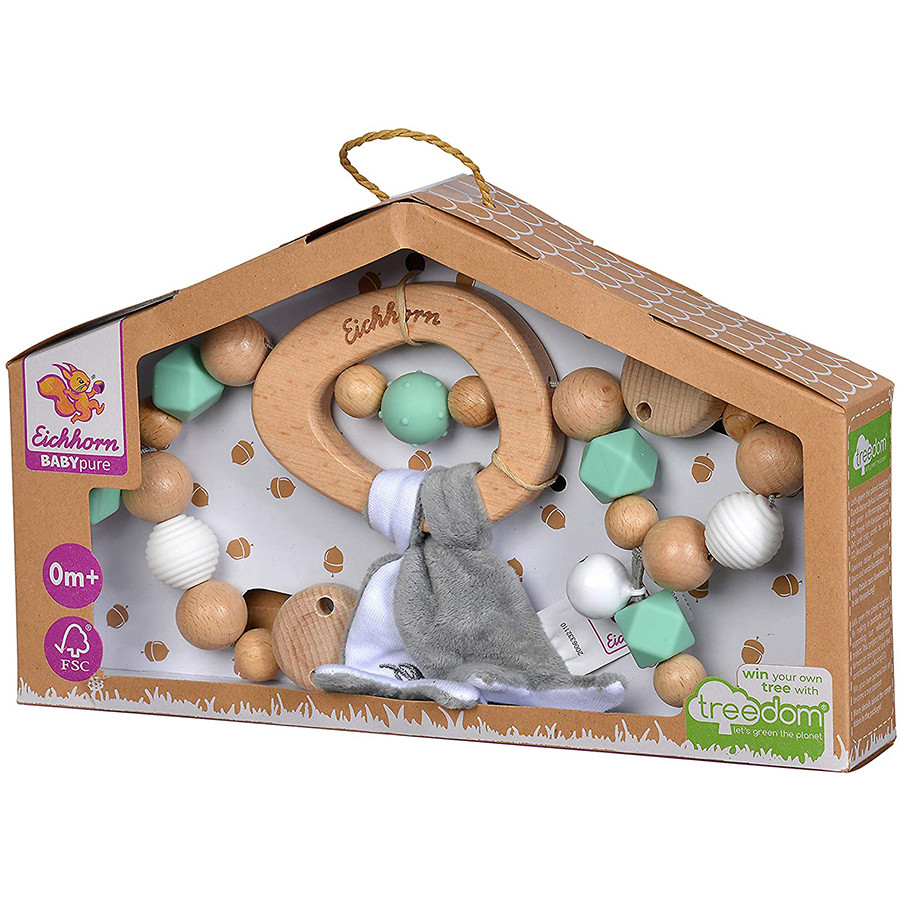 Jucarie pentru dentitie accesoriu carucior Simba Toys Eichhorn Baby Pure