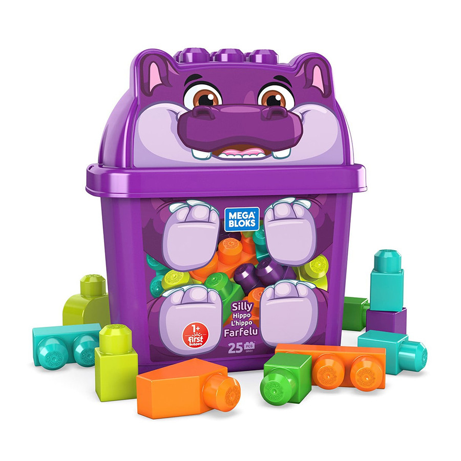 Set constructie 25 piese Mega Bloks Fisher Price - Hipopotamul aiurit