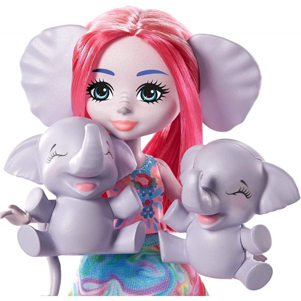 Set de joaca papusa Esmeralda Elephant si elefantii Graceful, Prunie si Mammoth Enchantimals