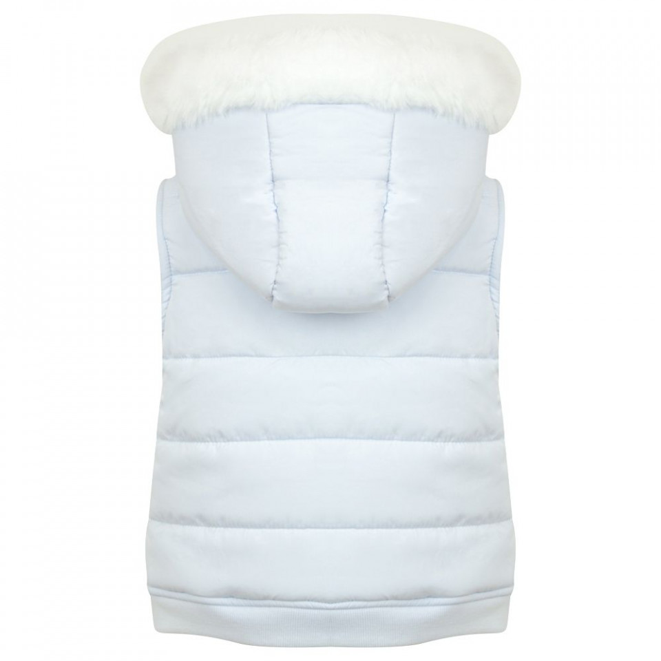 Vesta iarna bleu cu gluga si blana Tutto Piccolo