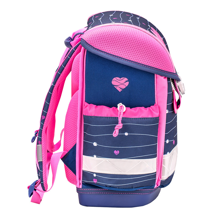 Ghiozdan scoala echipat Belmil Classy - Inimioare roz