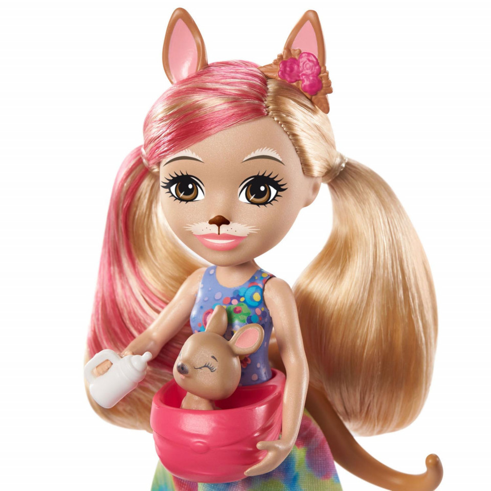 Set de joaca papusa Kamilla Kangaroo si cangurii Tote, Joey si Satchel Enchantimals