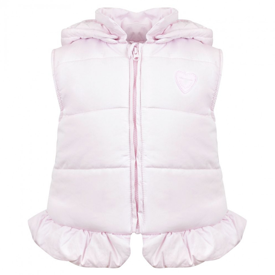 Vesta iarna roz cu gluga si falduri Tutto Piccolo