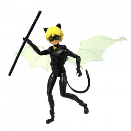 Figurina articulata Motan Noir 12 cm - Miraculous: Buburuza si Motan Noir