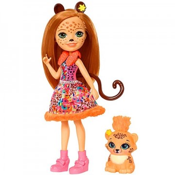 Papusa Cherish Cheetah si figurina Quick-Quick EnchanTimals