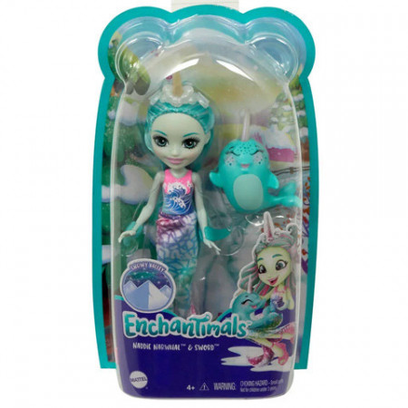 Papusa Naddie Narwhal si figurina Sword Enchantimals