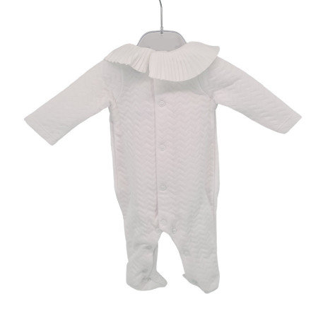 Combinezon Zig Zag alb Babidu