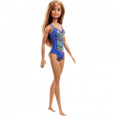 Papusa Barbie in costum de baie mov