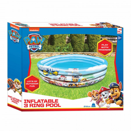 Piscina gonflabila cu 3 inele One Team Patrula Catelusilor 100 cm