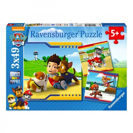 Puzzle Patrula Catelusilor 3x49 piese- Ryder si catelusii