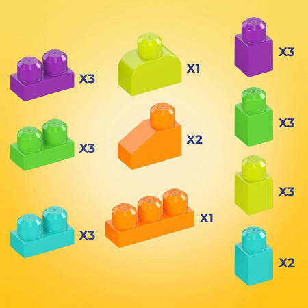 Set constructie 25 piese Mega Bloks Fisher Price - Hipopotamul aiurit