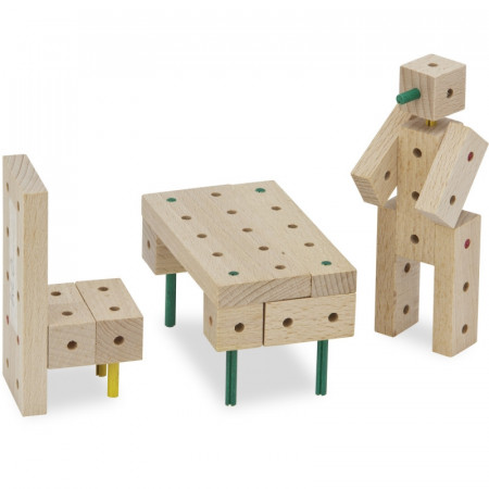 Set de constructie din lemn 99 piese Matador Explorer