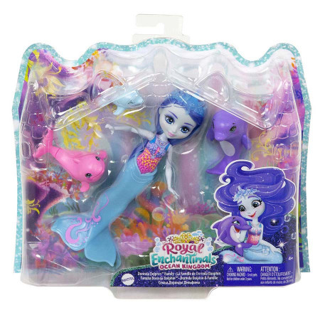 Set de joaca Dolinda Dolphin si familia de delfini Enchantimals Royal Ocean Kingdom
