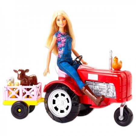 Set de joaca Papusa Barbie fermier cu tractor