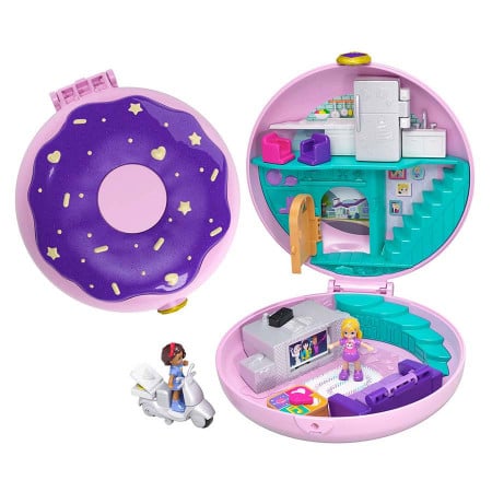 Set de joaca Polly Pocket - Petrecere in pijama in gentuta gogoasa