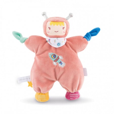 Jucarie de plus pentru somn bebelusi Corolle Mon Doudou Astronaut roz 25 cm