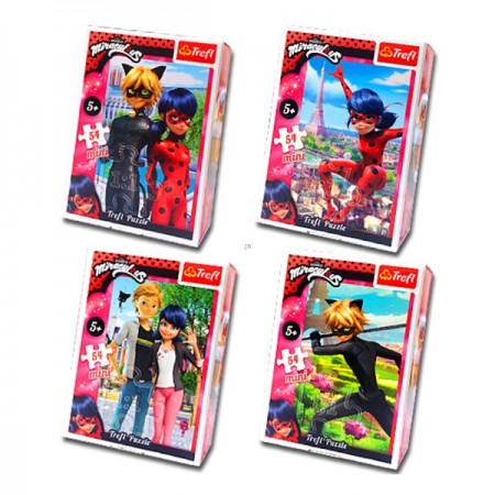 Mini puzzle Miraculous : Buburuza si Motan Noir 54 piese