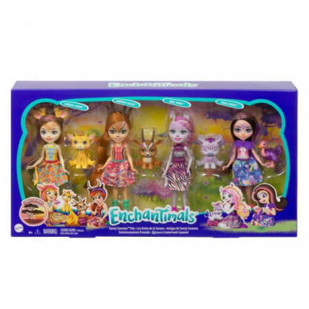 Set 4 papusi Enchantimals Sunny Savanna
