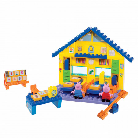 Set de constructie 87 piese Big Bloxx Scoala lui Peppa Pig