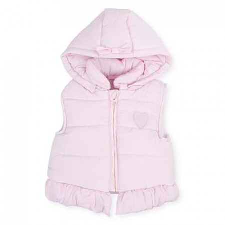 Vesta iarna roz cu gluga si falduri Tutto Piccolo