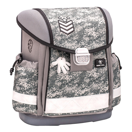 Ghiozdan scoala echipat Belmil Classy - Camuflaj gri