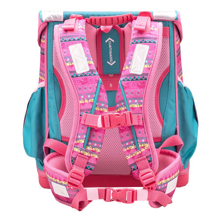 Ghiozdan scoala echipat Belmil Customize me - Flamingo love