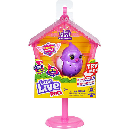 Jucarie interactiva Little Live Pets Lil' Bird - Micuta pasare Pretty Posh cu colivie