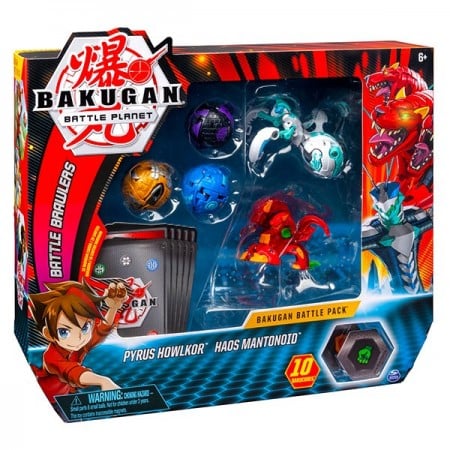 Set Bakugan 5 figurine Pyrus Howklor si Haos Mantonoid