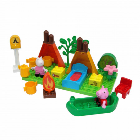 Set de constructie Big Bloxx Peppa Pig set camping