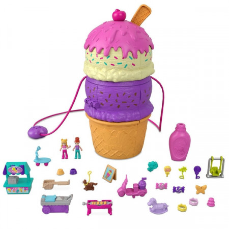 Set de joaca portabil Polly Pocket - Cornet de inghetata