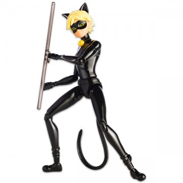 Figurina articulata Motan Noir 13 cm - Miraculous: Buburuza si Motan Noir