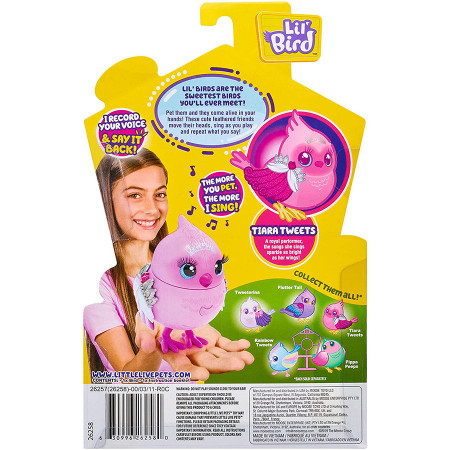 Jucarie interactiva Little Live Pets Lil' Bird - Micuta pasare Tiara Tweets