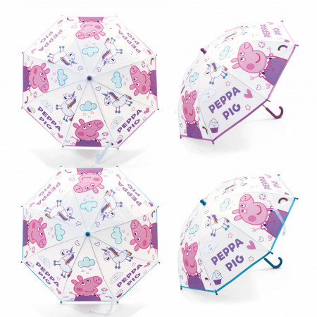 Umbrela transparenta Peppa Pig 70 cm