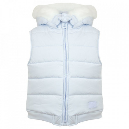 Vesta iarna bleu cu gluga si blana Tutto Piccolo