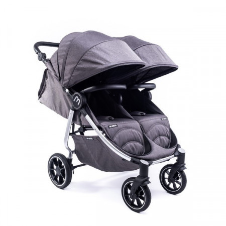 Carucior pentru gemeni Easy Twin 4 Silver Baby Monster