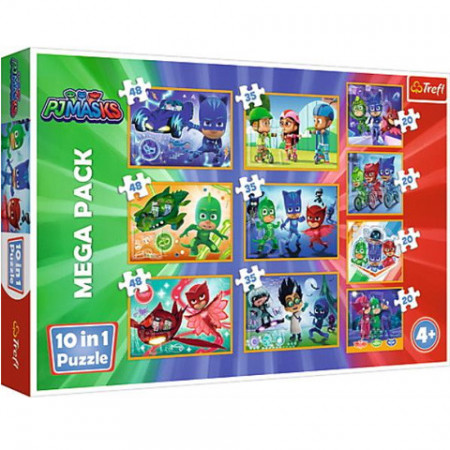 Puzzle Eroi in Pijama 10 in 1 - 20, 35 si 48 piese
