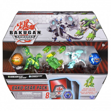 Set 4 Bakugan Armored Alliance Baku-Gear figurine Howlkor Ultra si Eenoch Ultra