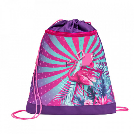 Ghiozdan scoala echipat Belmil Mini Fit - Flamingo Tropical